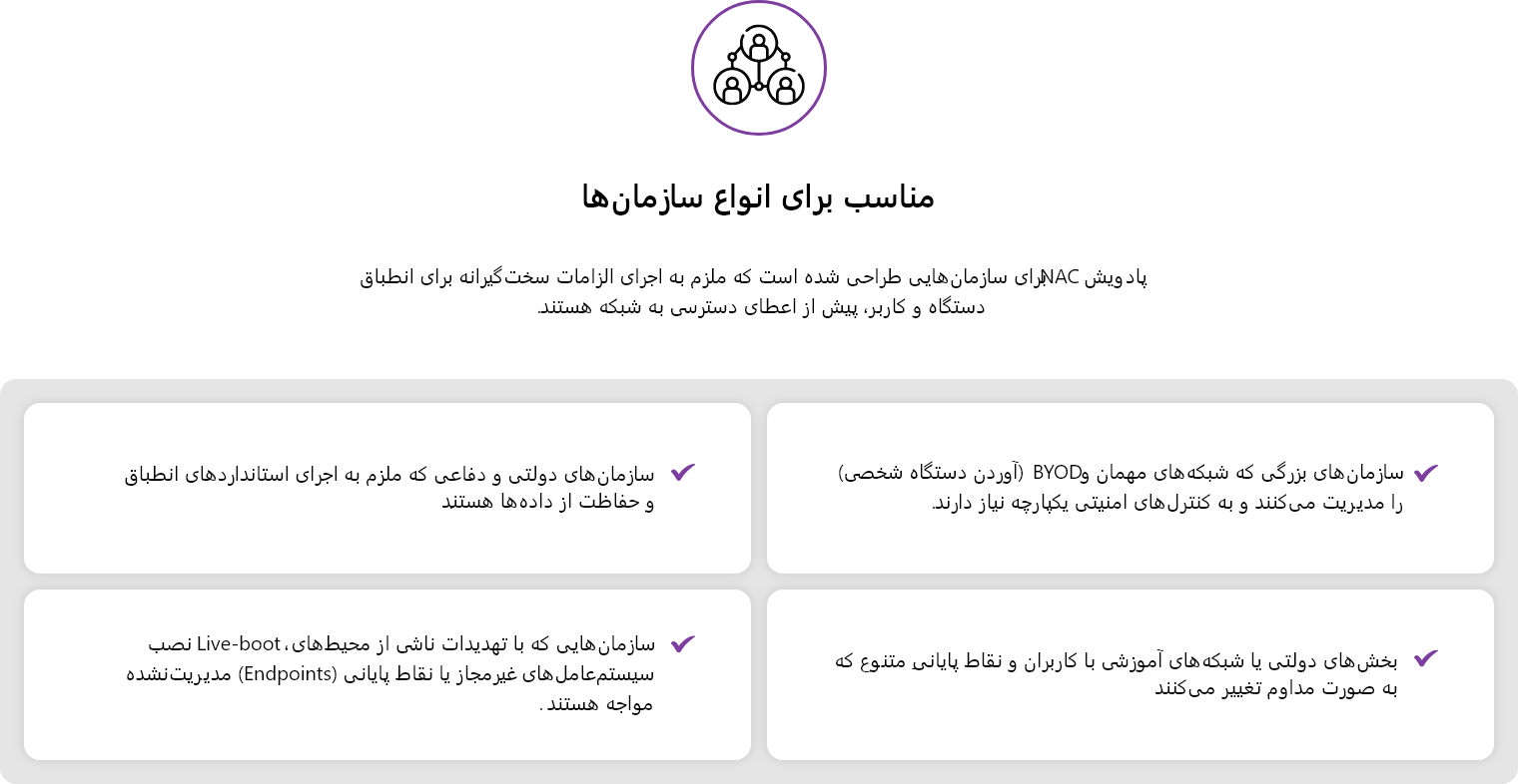 مناسب برای انواع سازمان‌ها